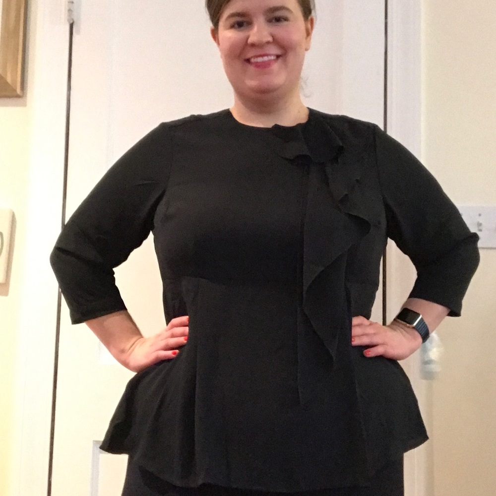 NWT black peplum top